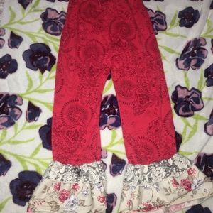 Little girl ruffled boutique pants